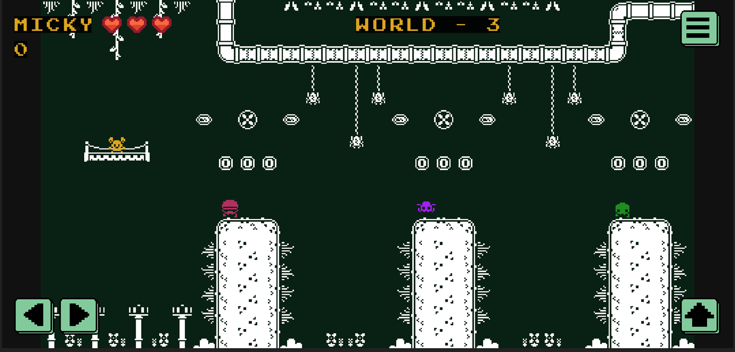 One Bit Platformer Game Level 3 Screenshot.