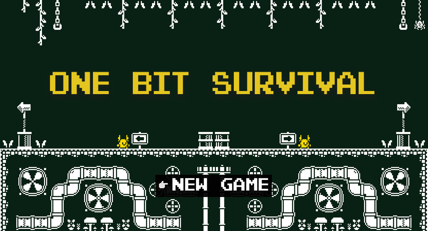 One Bit Survival Game Welcome Screen Screenshot.