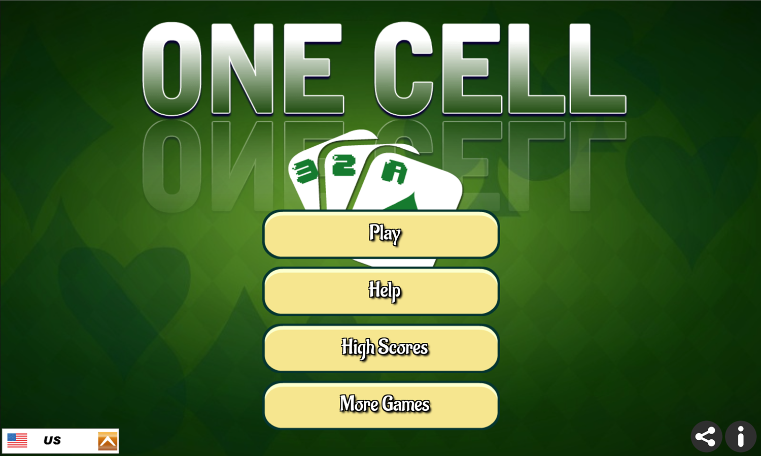 One Cell Game Welcome Screen Screenshot.