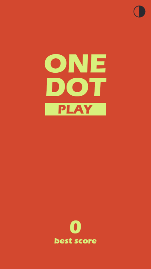 One Dot Game Welcome Screen Screenshot.
