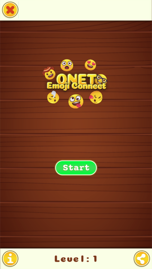 Onet Emoji Connect Game Welcome Screen Screenshot.