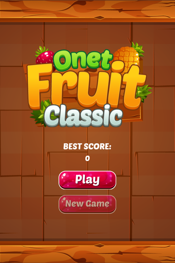 Onet Fruit Classic Game Welcome Screen Screenshot.