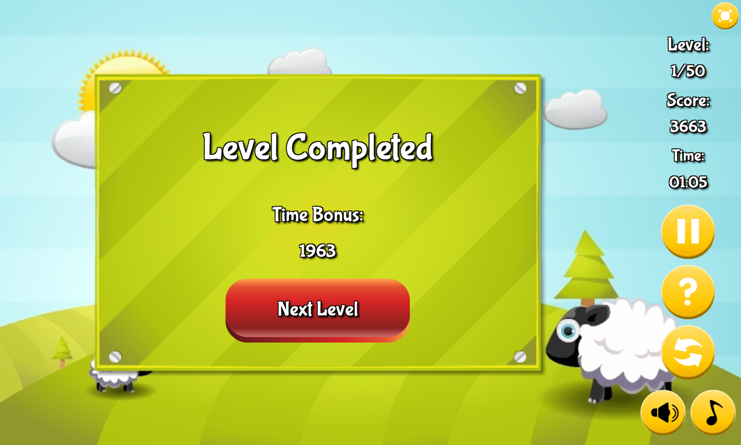 Opposites Attract Game Level Completed Screenshot.