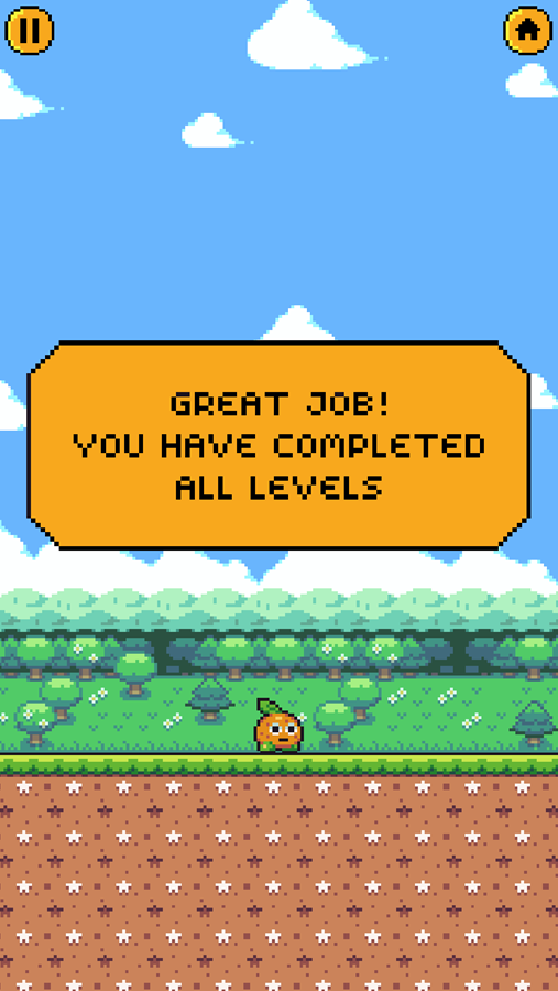 Orange Drop Game Beat Screen Screenshot.