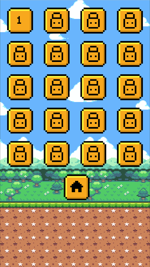Orange Drop Game Level Select Screen Screenshot.