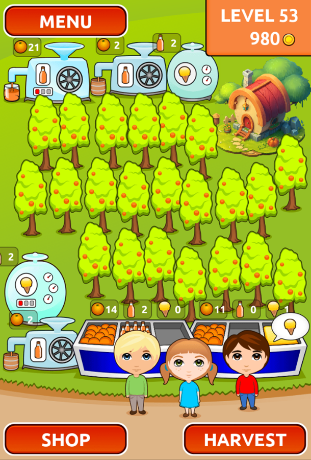 Orange Farm Game Progress Screenshot.