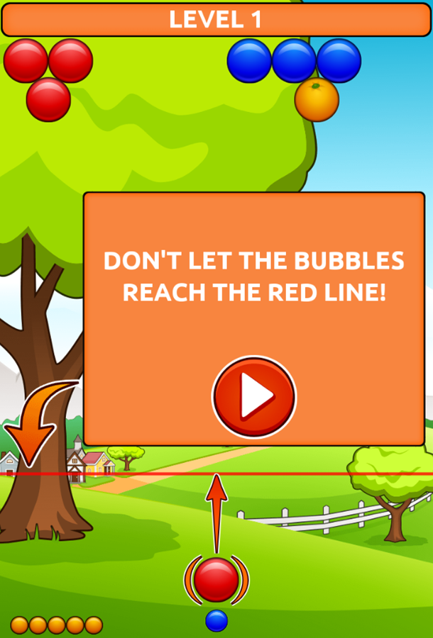 Orange Farm Game Red Line Instructions Screen Screenshot.