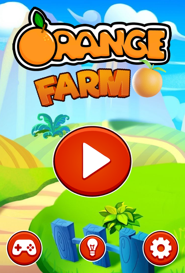 Orange Farm Game Welcome Screen Screenshot.