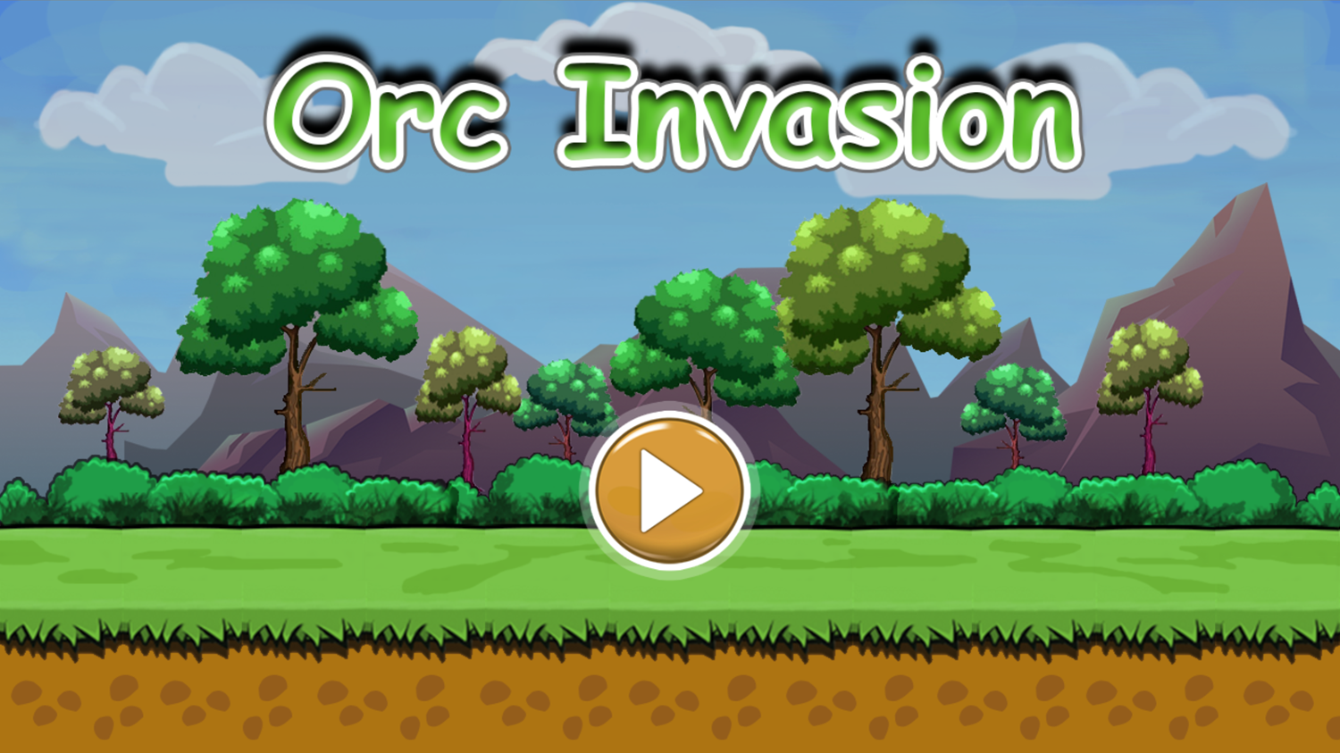 Orc Invasion Game Welcome Screen Screenshot.
