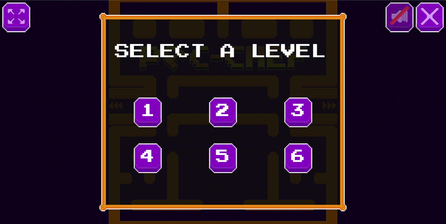 Pac-Chef Game Level Select Screen Screenshot.