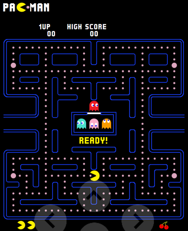 Pac-Man Game Start Screenshot.