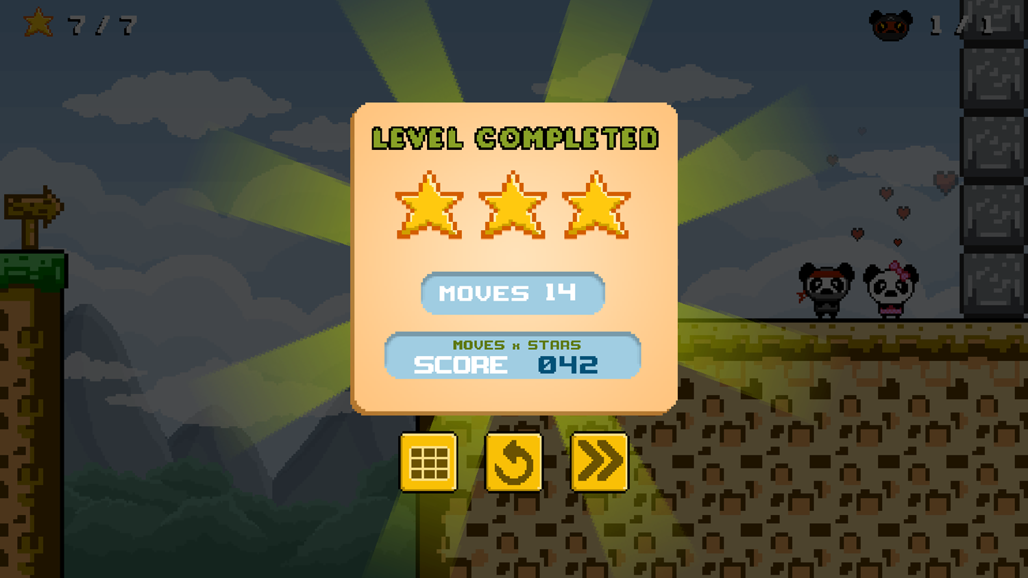 Panda Fight Level Completed Screenshot.