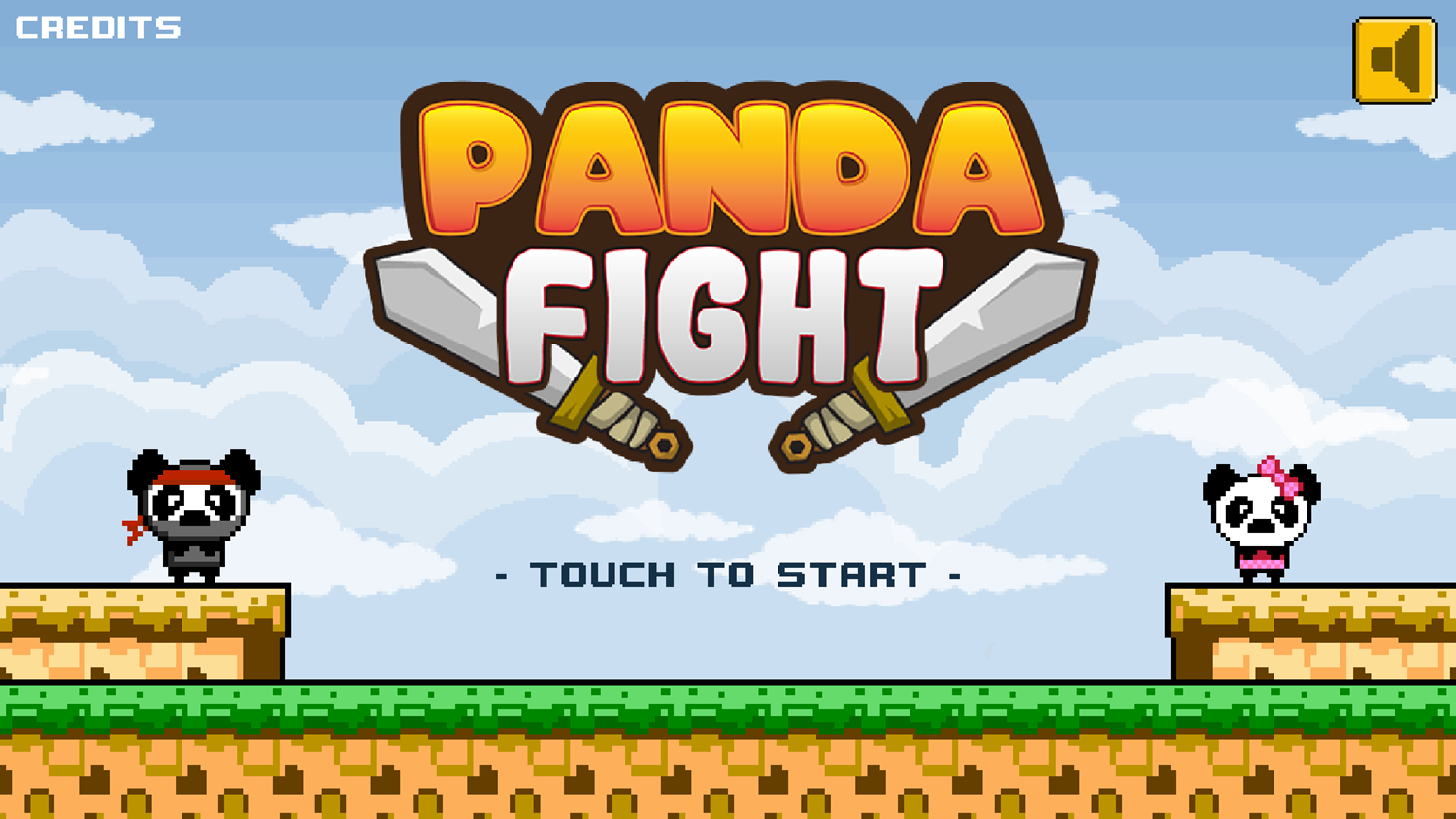 Panda Fight Welcome Screen Screenshot.