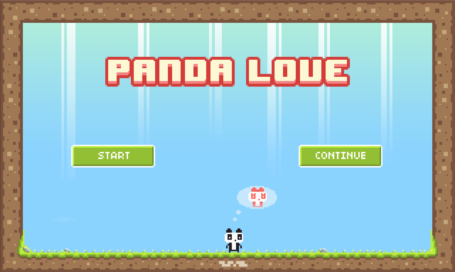 Panda Love Welcome Screen Screenshot.
