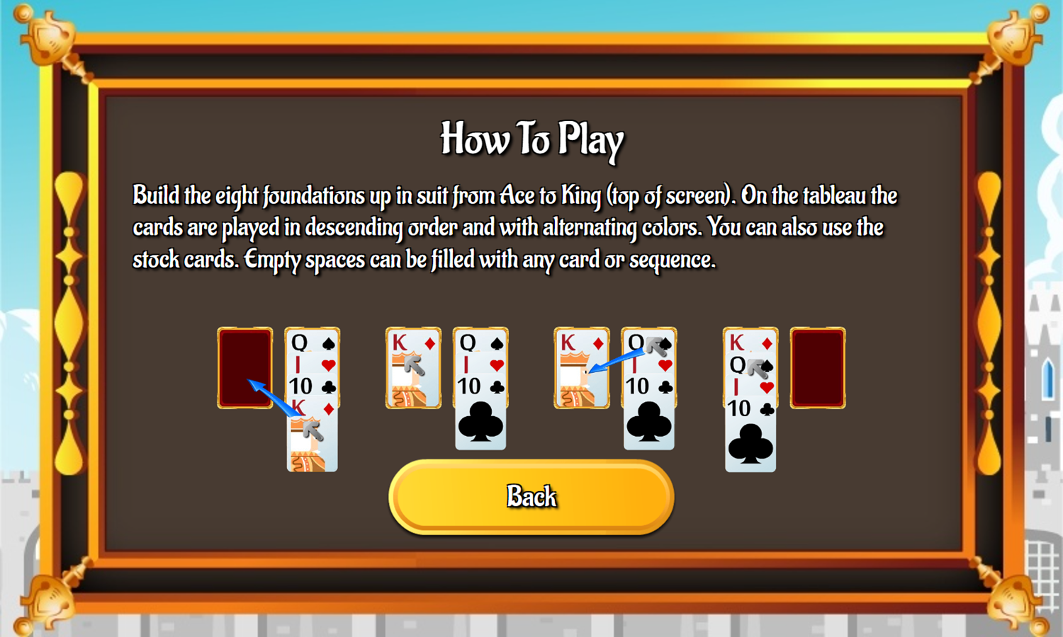 Pantagruel Double Klondike Game How To Play Screenshot.