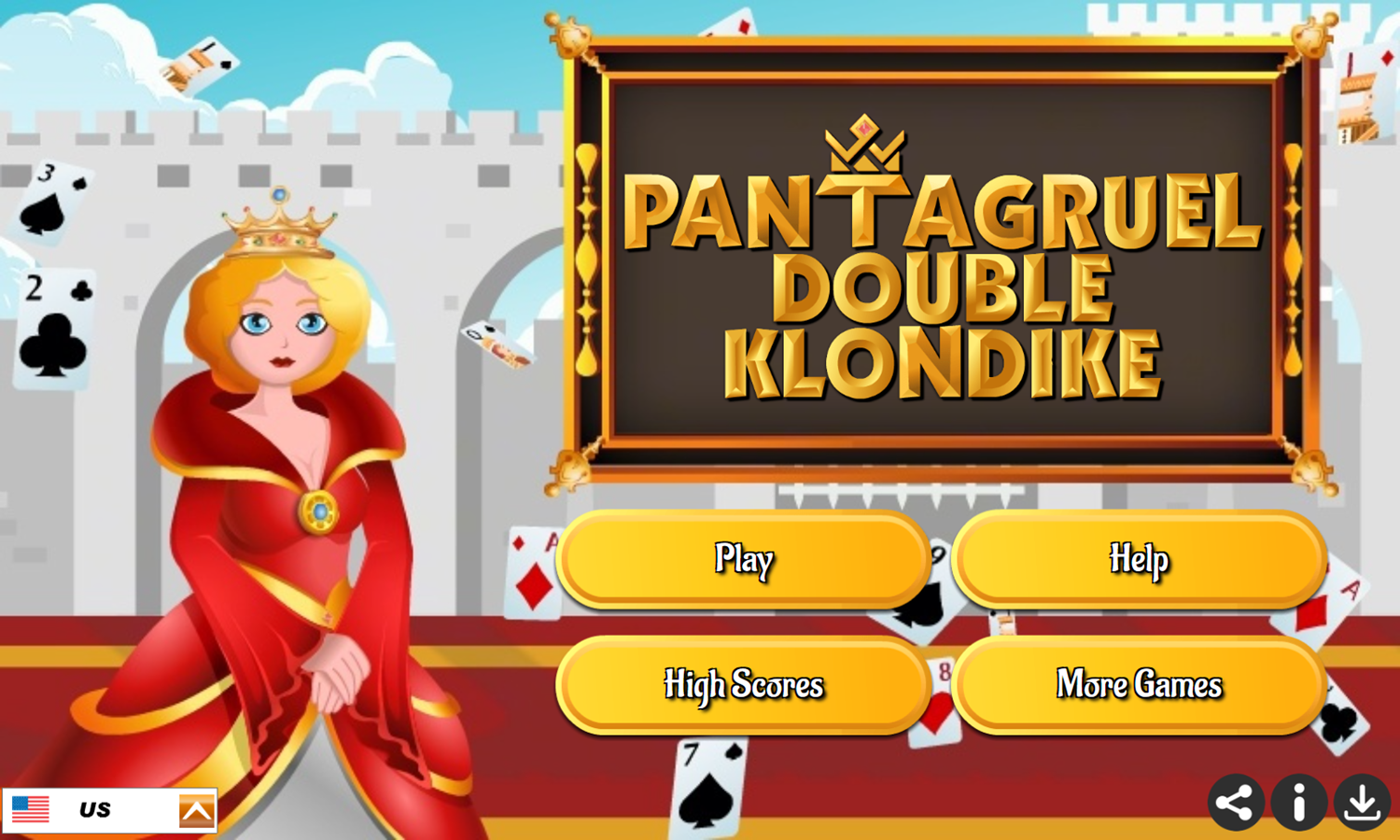 Pantagruel Double Klondike Game Welcome Screen Screenshot.