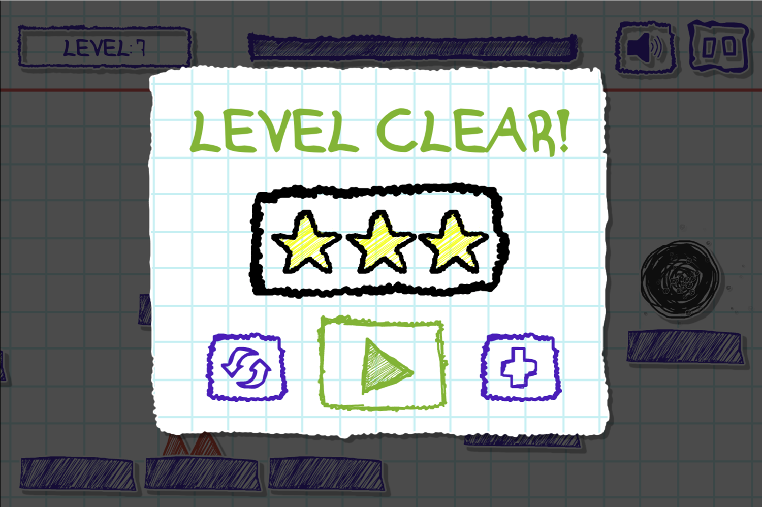 Paper Dash Game Level Beat Screen Screenshot.