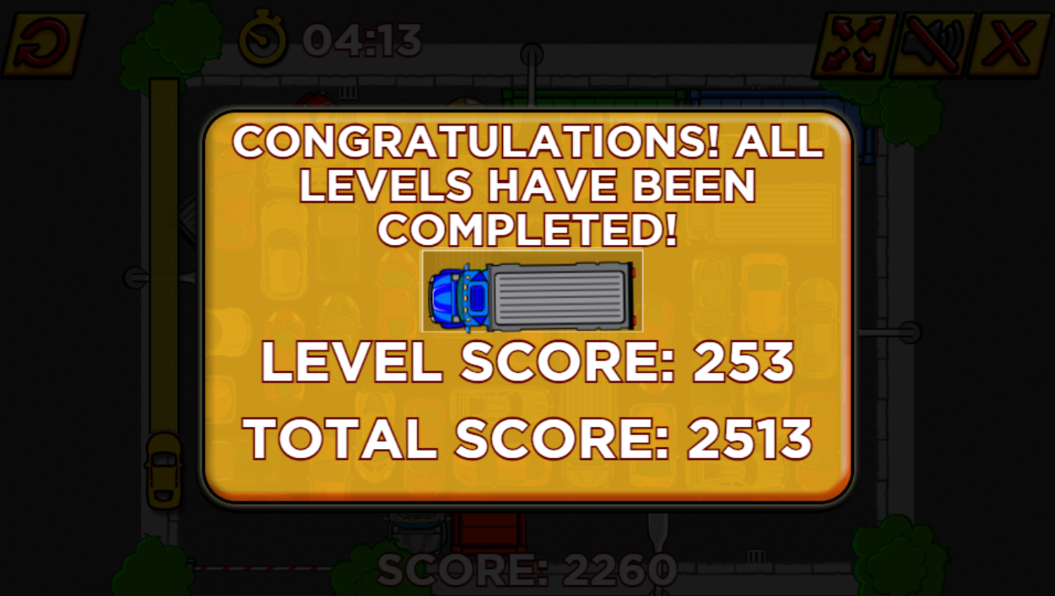 Park Your Car Game Completed Screenshot.