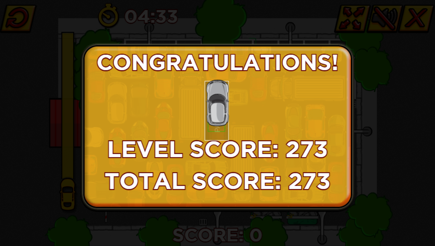 Park Your Car Game Level Complete Screenshot.