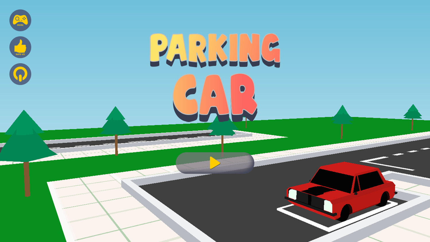 Parking Car Game Welcome Screen Screenshot.