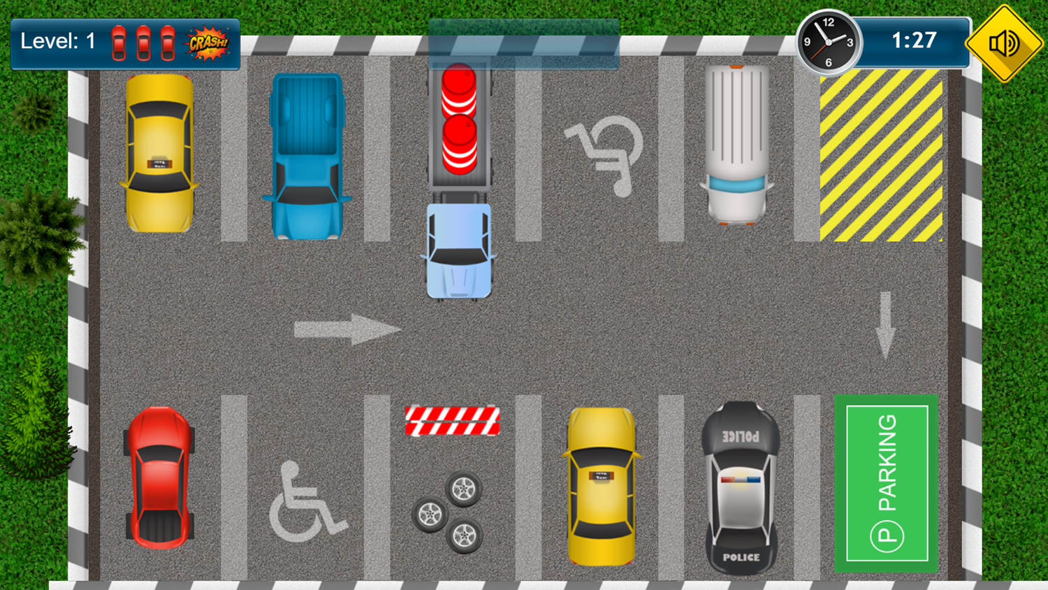 Parking Game Level Start Screenshot.