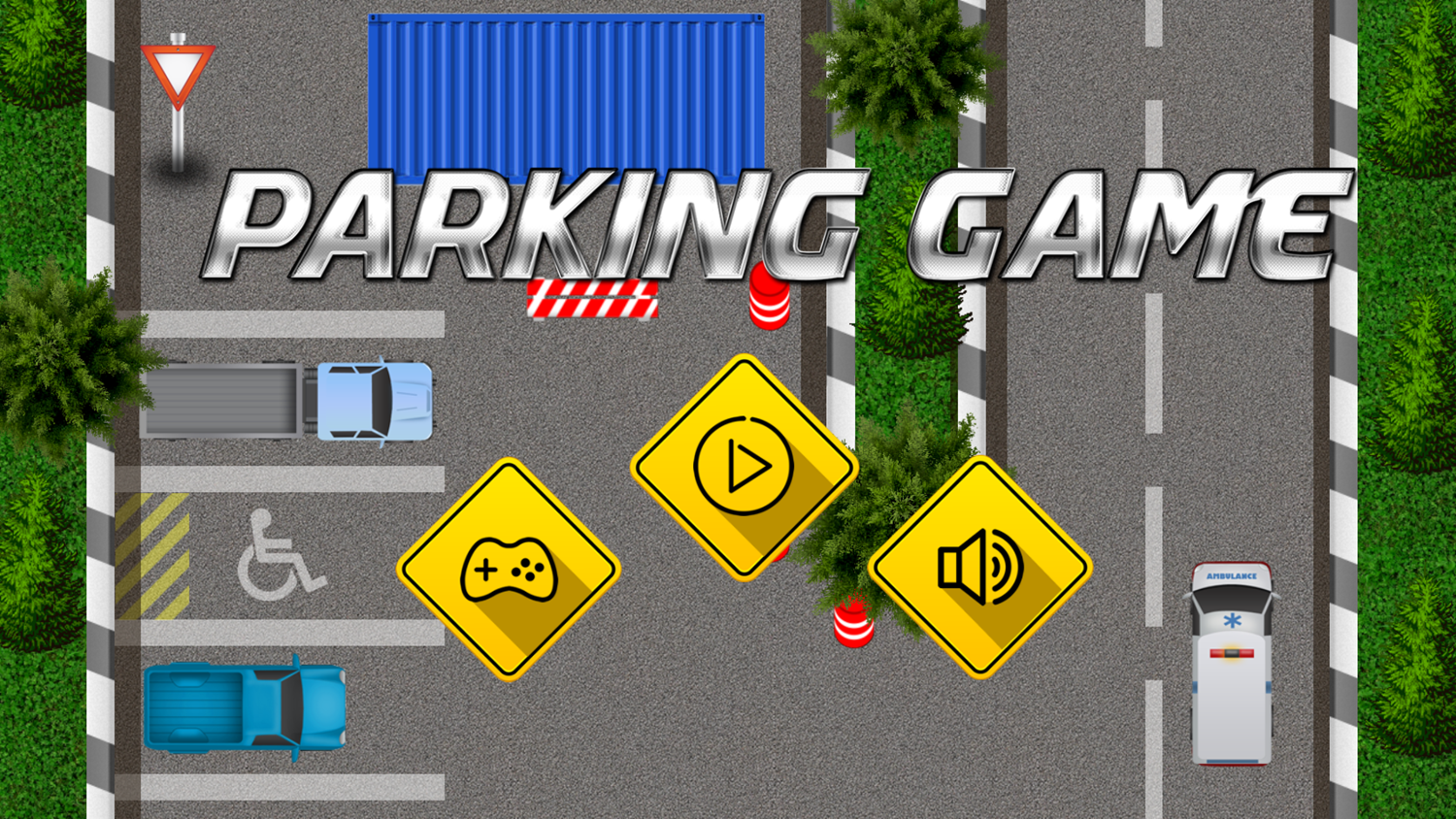 Parking Game Welcome Screen Screenshot.