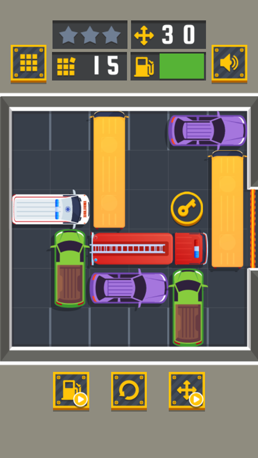 Parking Jam Game Level Progress Screenshot.