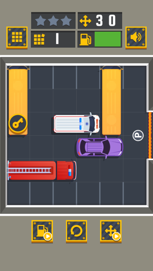 Parking Jam Game Level Start Screenshot.