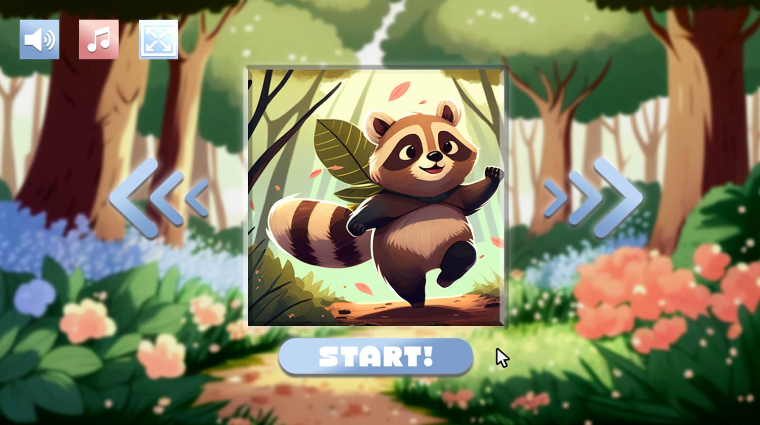 Paw Friends Game Welcome Screen Screenshot.