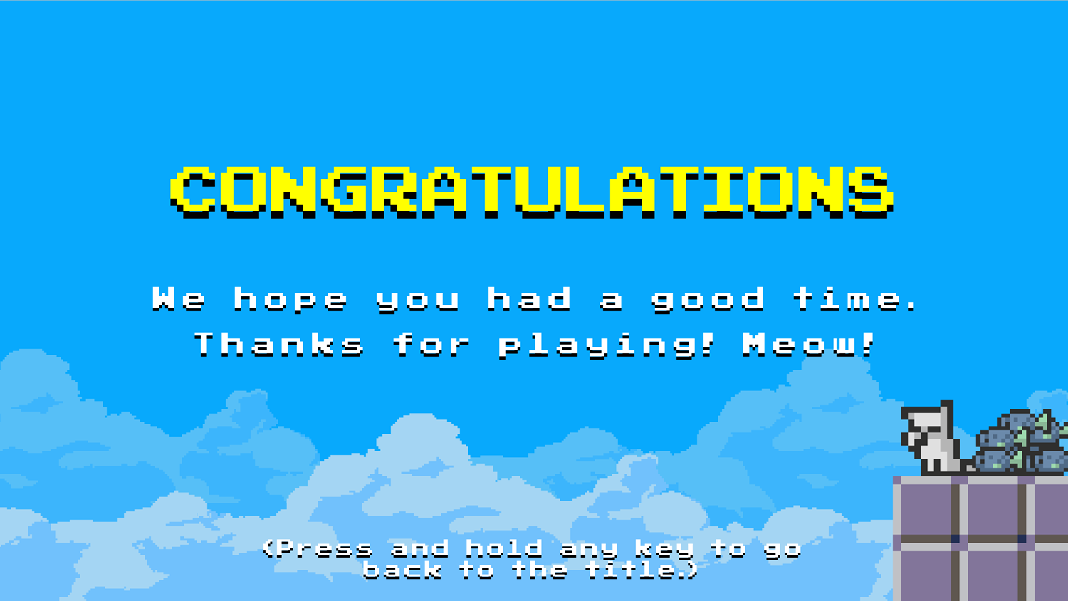 Paws and Claws Game Beat Screen Screenshot.
