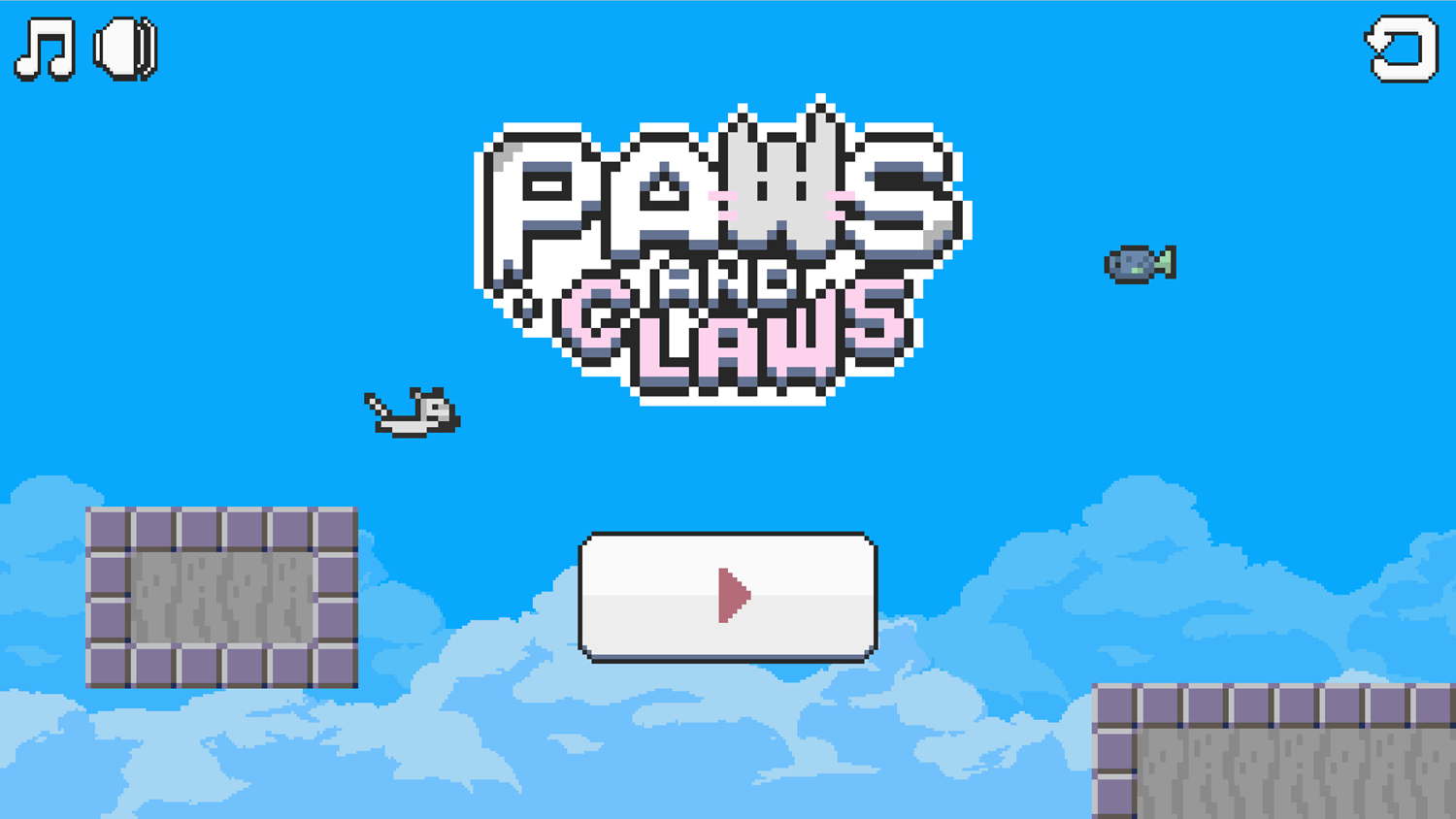 Paws and Claws Game Welcome Screen Screenshot.
