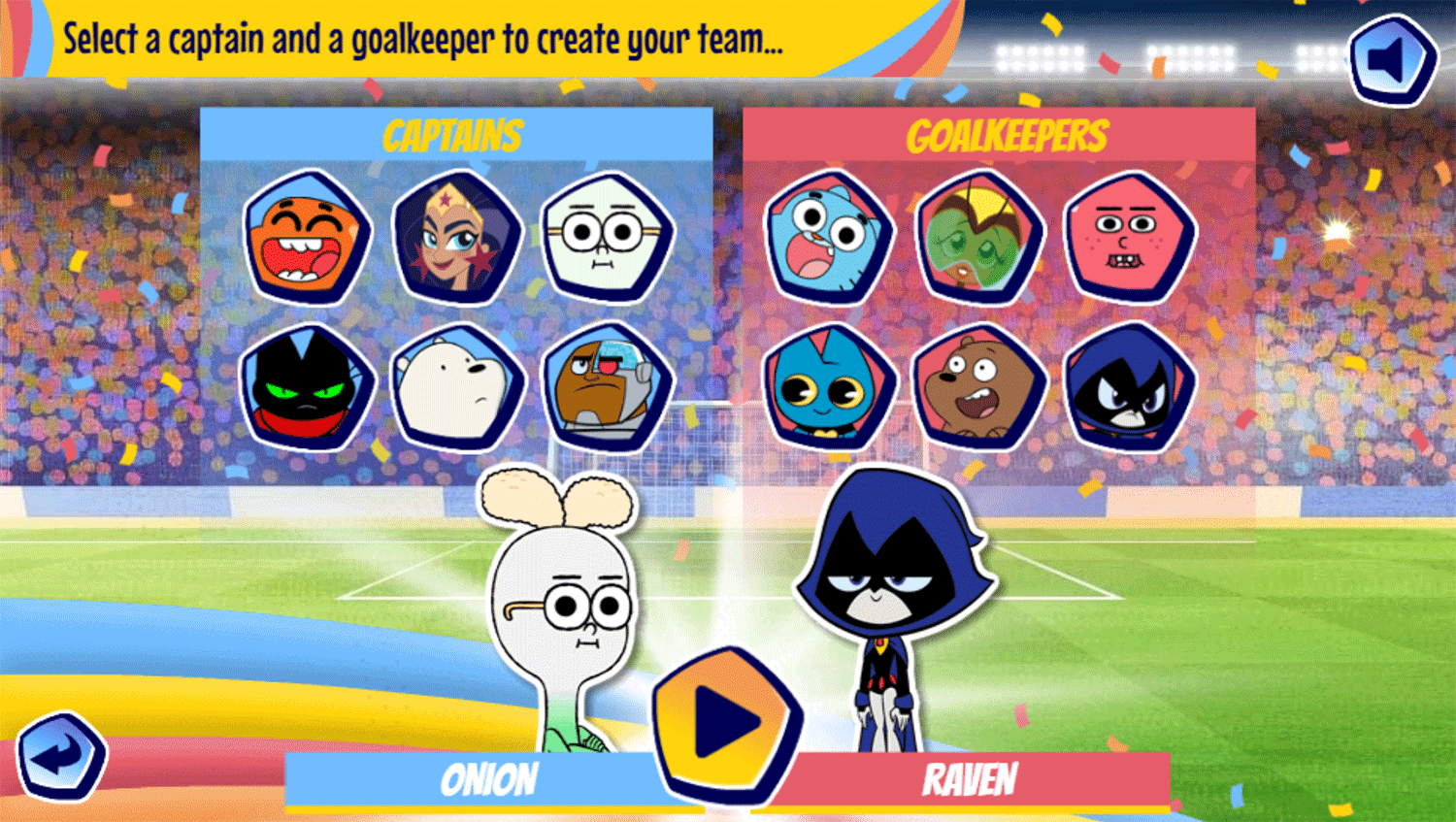 Penalty Power Game Character Select Screenshot.