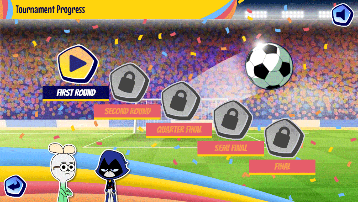 Penalty Power Game Tournament Progress Screenshot.