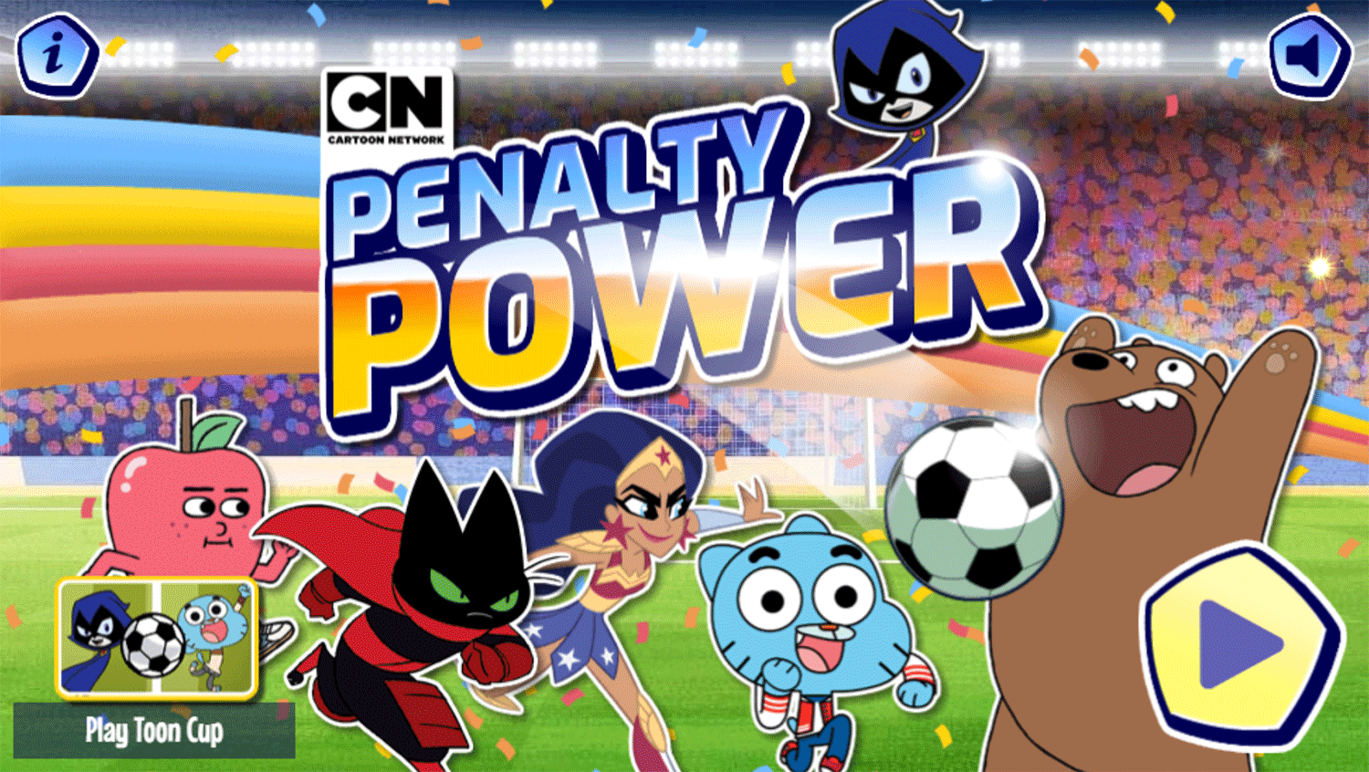 Penalty Power Game Welcome Screen Screenshot.