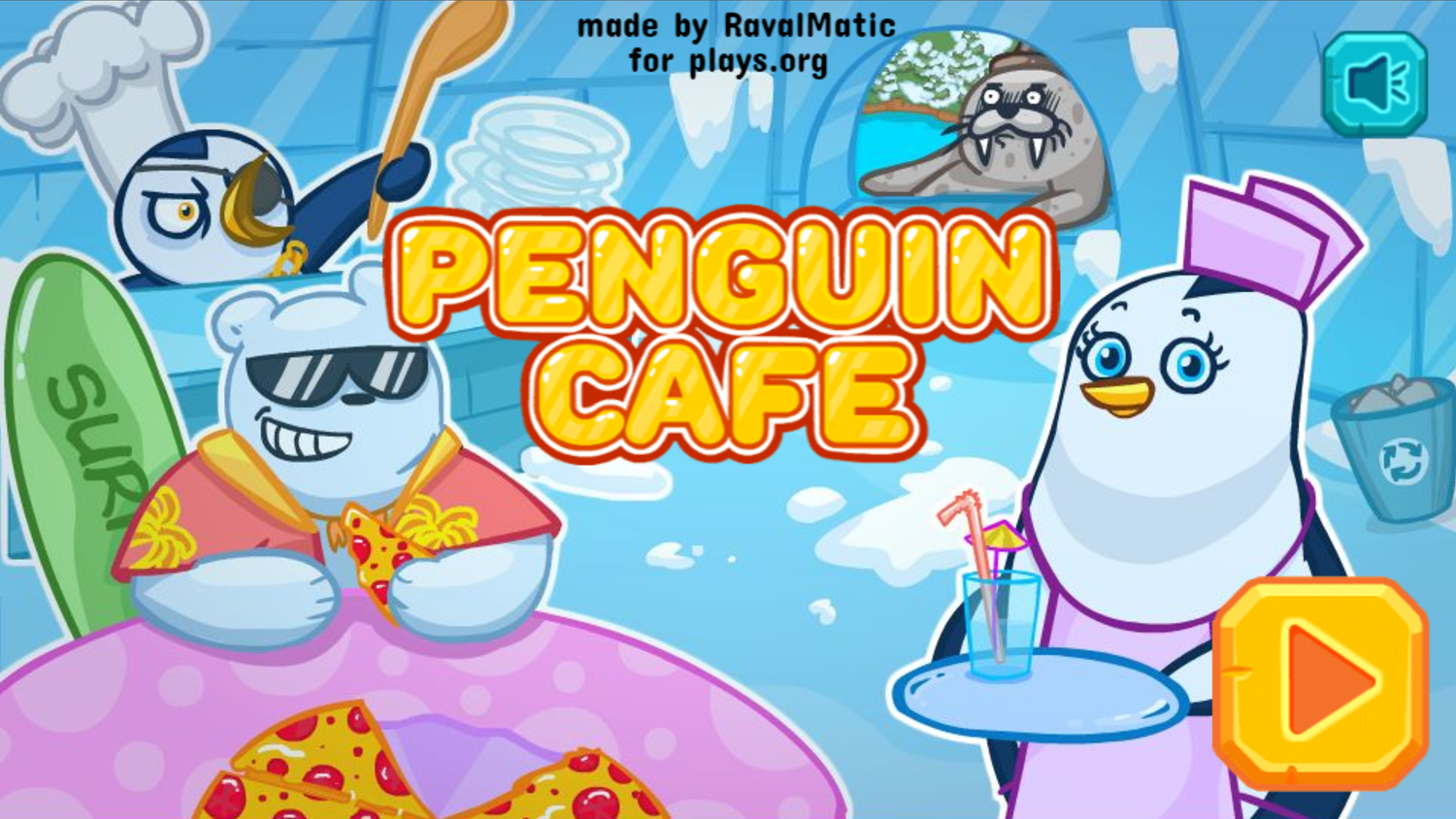 Penguin Cafe Welcome Screen Screenshot.