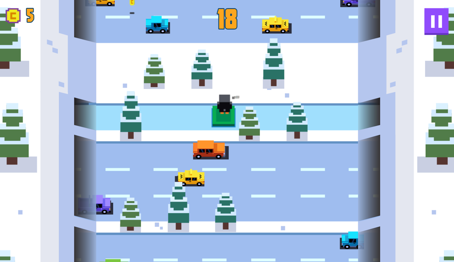 Penguin Hop Game Play Screenshot.