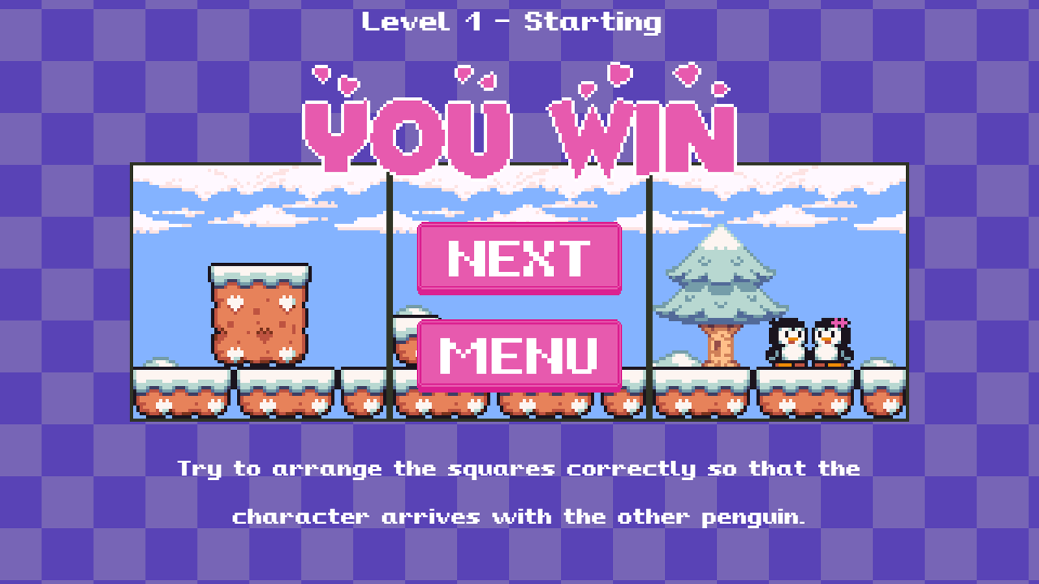 Penguin Love Puzzle Game Play Tips Screenshot.