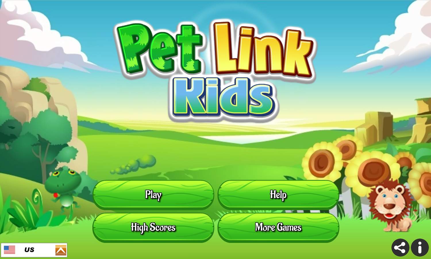 Pet Link Kids Game Welcome Screen Screenshot.