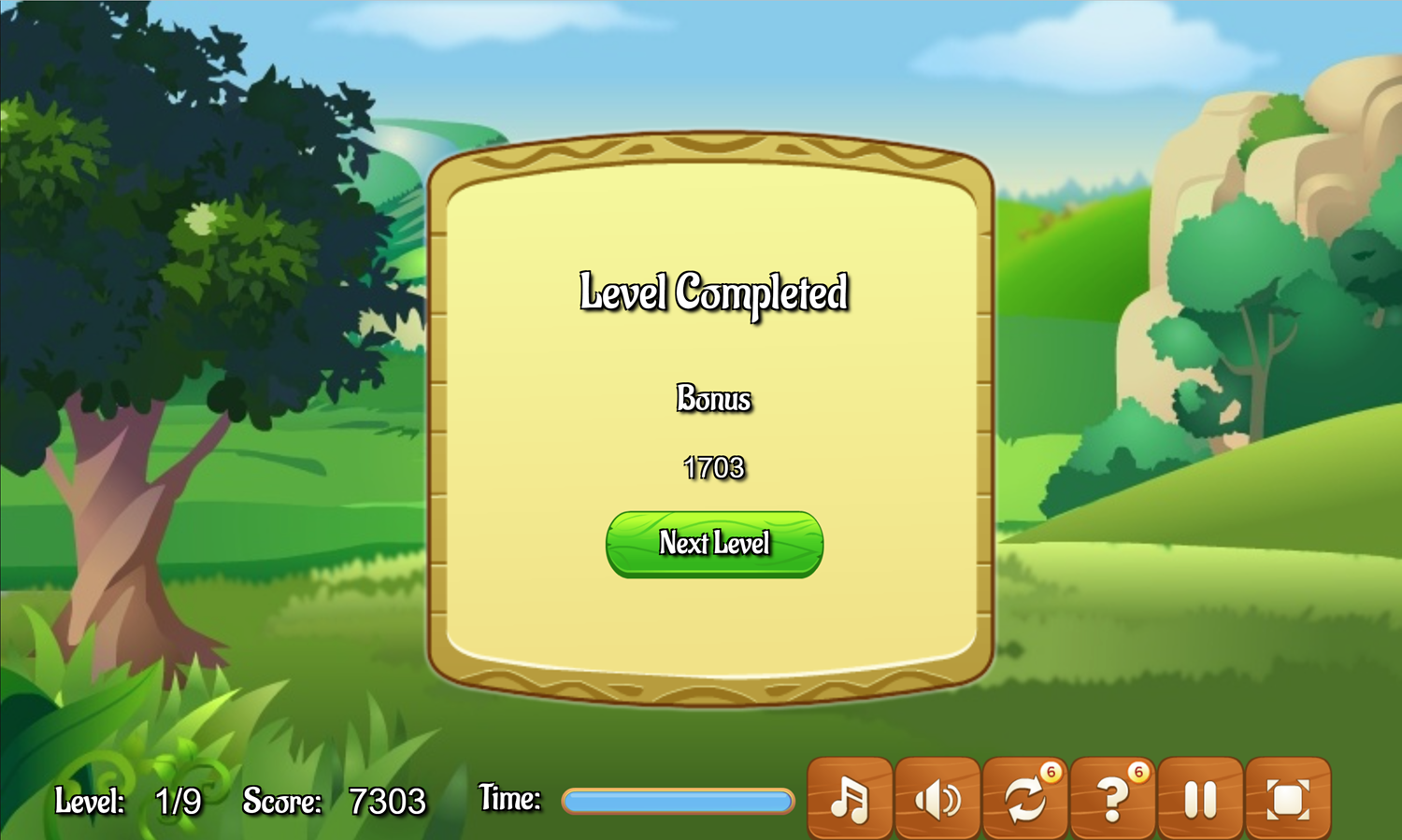 Pet Link Game Level Completed Screen Screenshot.