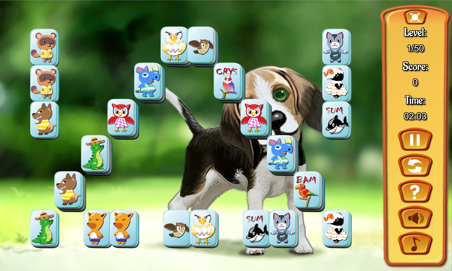 Pet Mahjongg Game Screenshot.