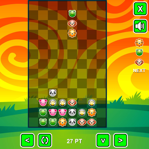 Pet Party Columns Game Play Screenshot.