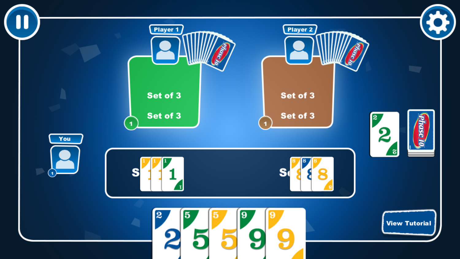 Phase 10 Game Play Screenshot.