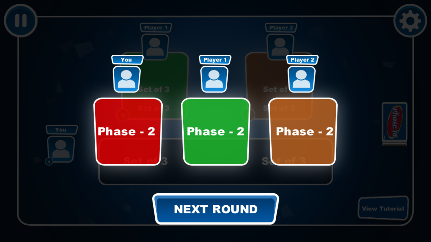 Phase 10 Game Next Round Screenshot.