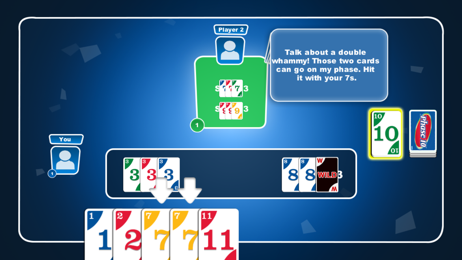 Phase 10 Game When To Hit Screenshot.