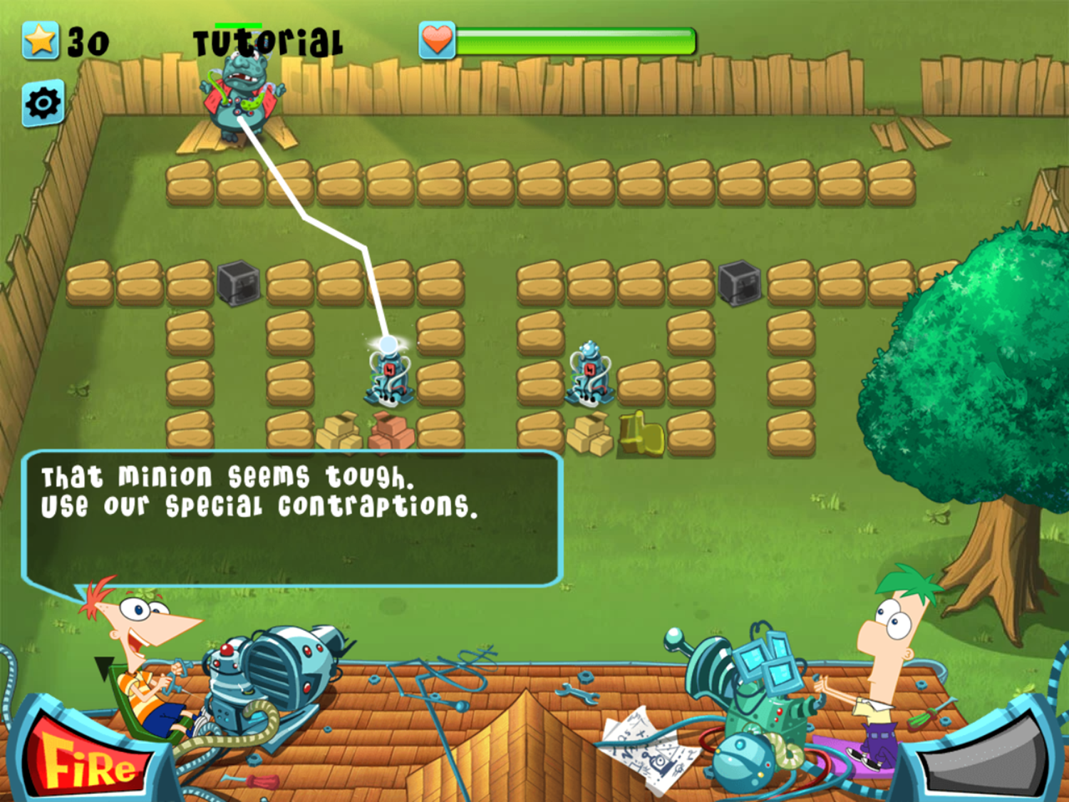 Phineas and Ferb Backyard Defense Game Extra Tips Screenshot.