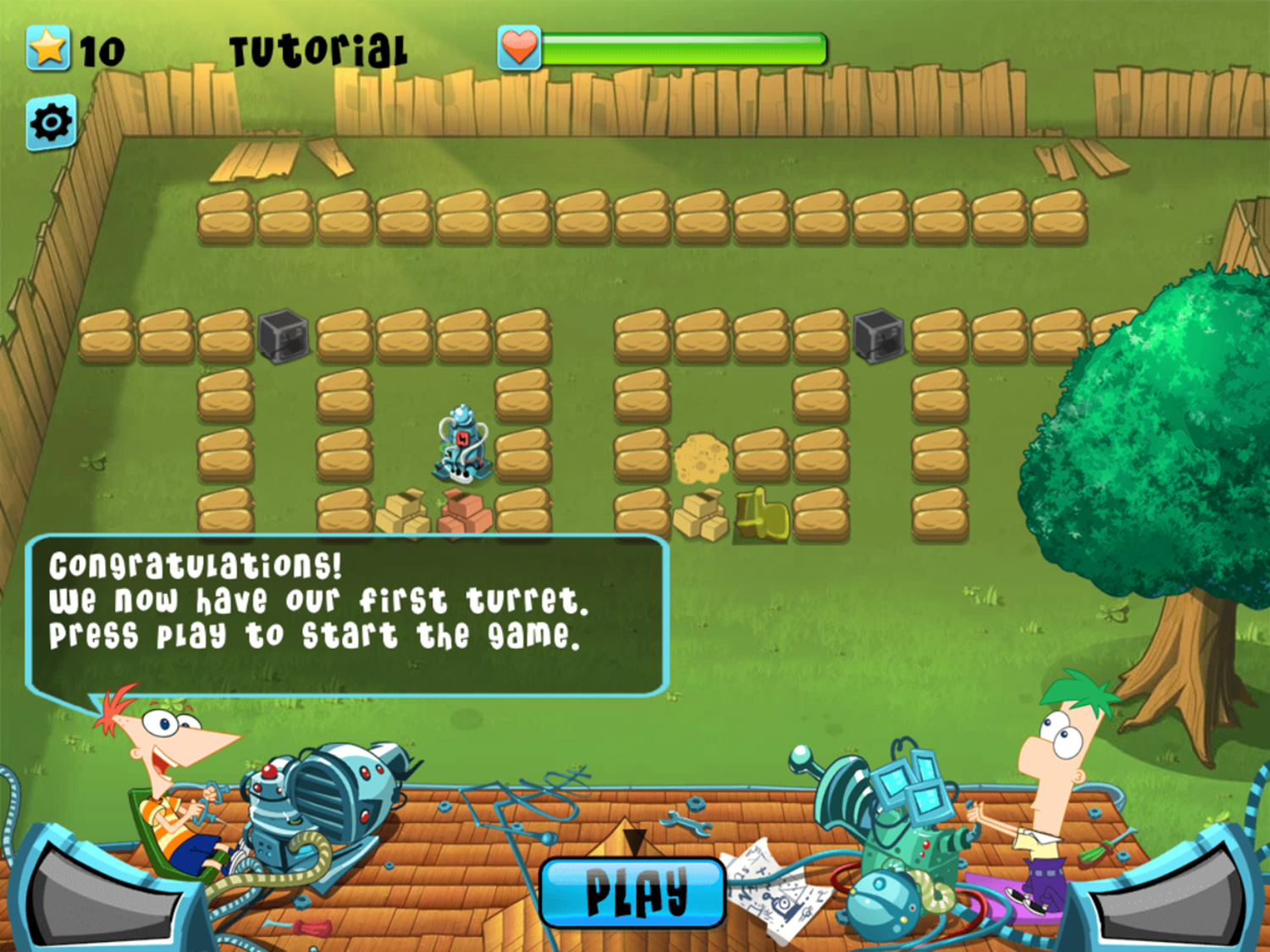 Phineas and Ferb Backyard Defense Game Play Tips Screenshot.