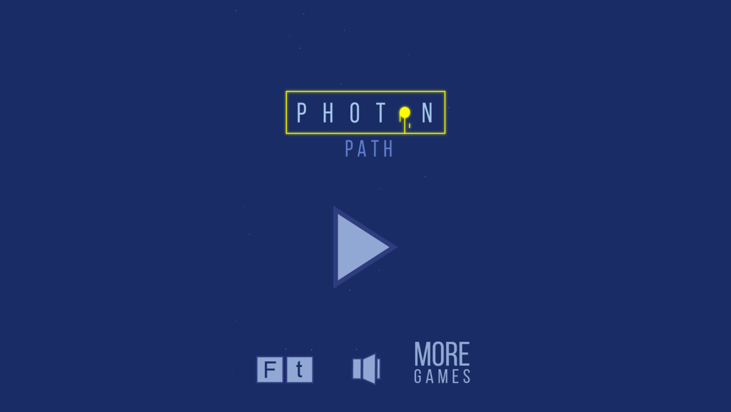 Photon Path Game Welcome Screen Screenshot.