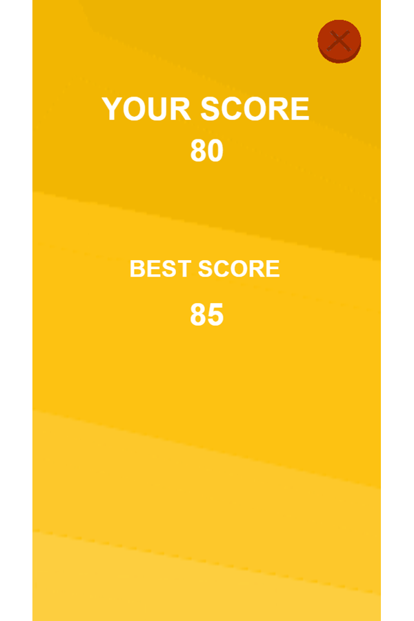 Piano Tiles Game Over Score Screenshot.