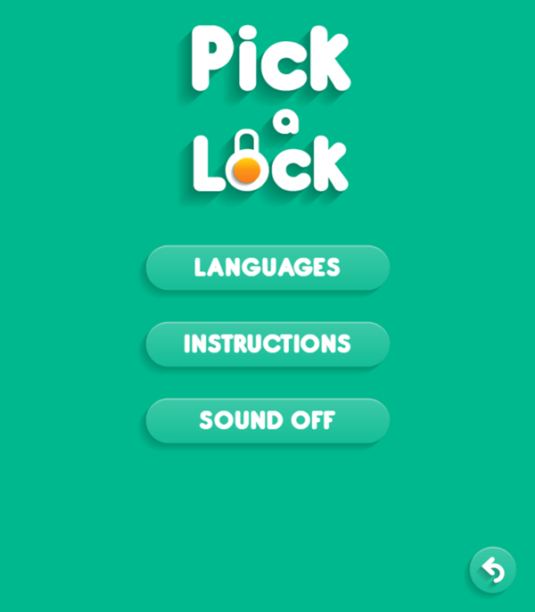 Pick a Lock Game Menu Screenshot.