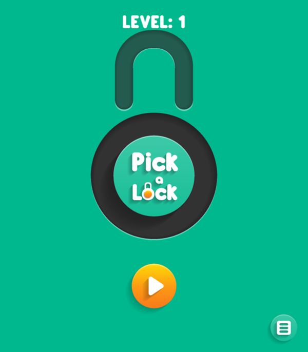 Pick a Lock Game Level 1 Complete Screenshot.